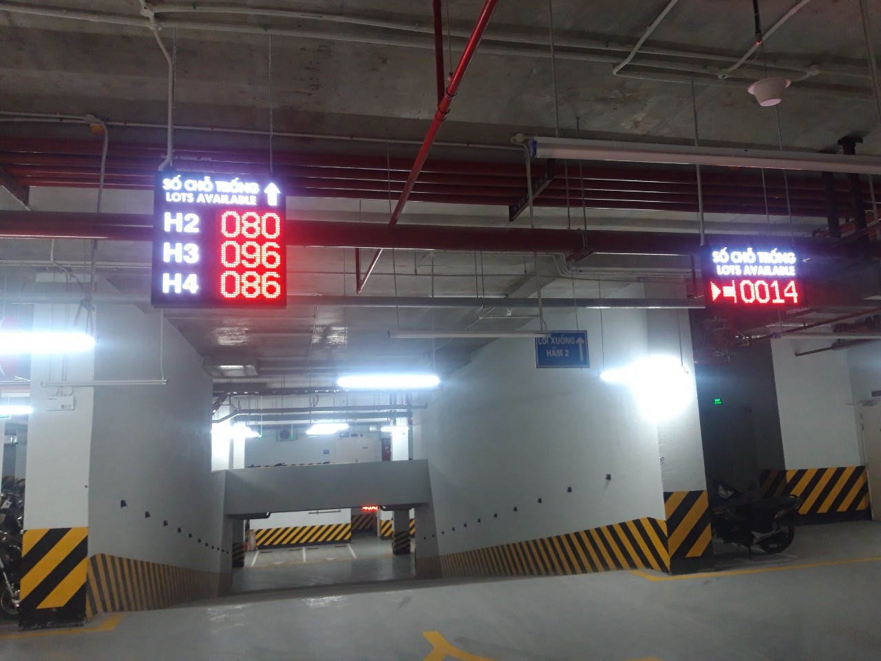 Bảng LED hiển thị số chỗ trống theo khu vực